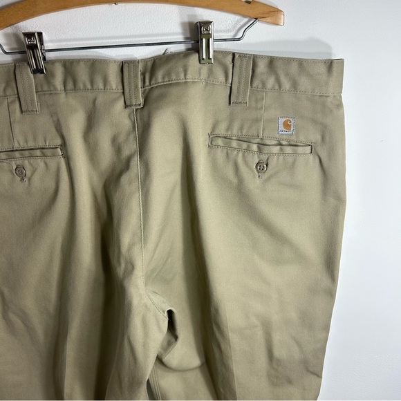 Carhartt Tan Khaki Pants 42x28 Men’s Flat Front - Picture 5 of 6